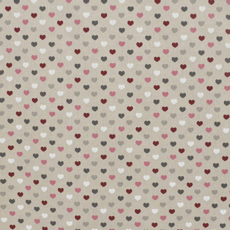 Heart Print Canvas Fabric Multicolour - Ribes y Casals