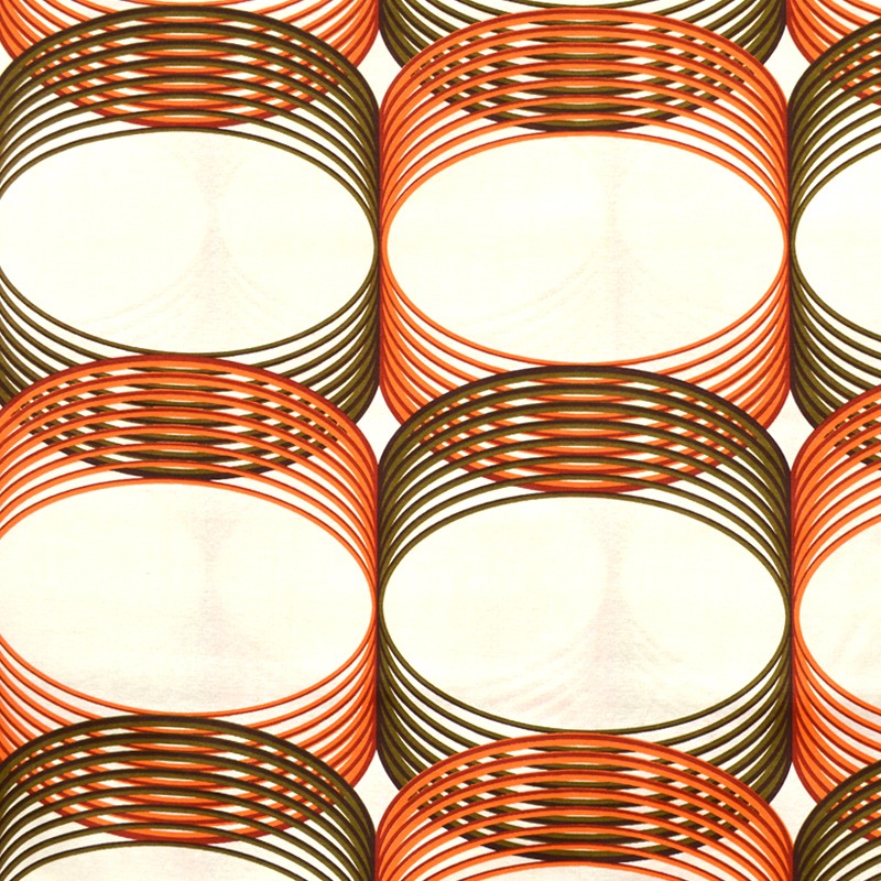 Canvas Fabric Ring Print Orange - Ribes y Casals