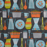 Canvas Fabric Kitchen Print Grey - Ribes y Casals