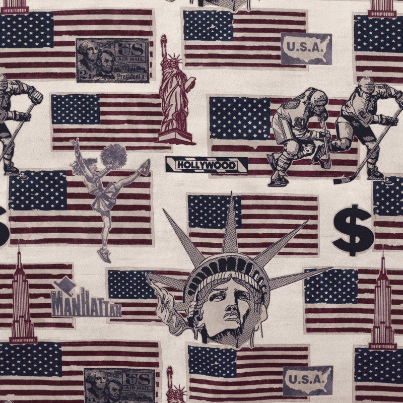 Tela Loneta Estampada India Tigre Cruda - Ribes y Casals