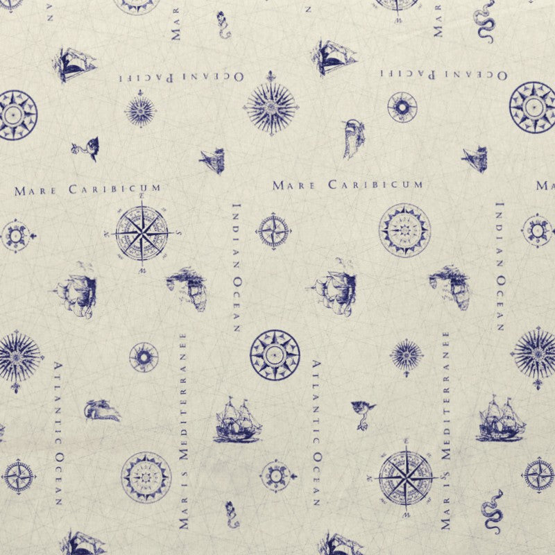 Tela Loneta Estampada Mini Cooper Blanco Roto - Ribes y Casals