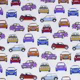 Tela Loneta Estampada Mini Cooper Blanco Roto - Ribes y Casals