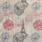 Canvas Fabric Eiffel Tower Print Red - Ribes y Casals