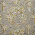 Canvas Fabric Mapamundi Print Beige - Ribes y Casals