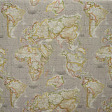 Canvas Fabric Mapamundi Print Beige - Ribes y Casals