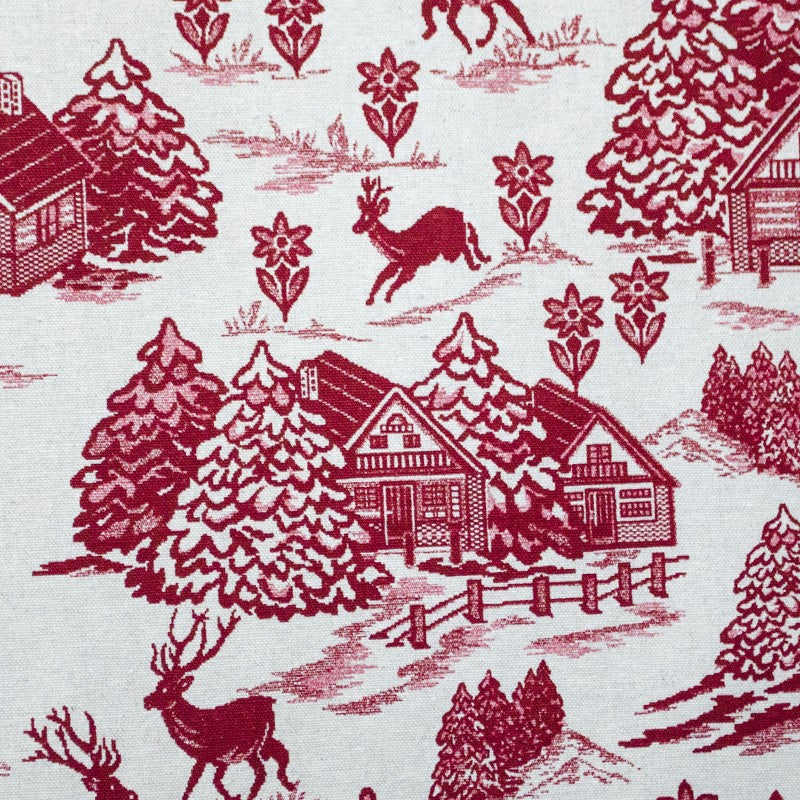 Jouy fabric Christmas Garnet - Ribes y Casals