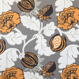 Cotton Cloth Panama Flowers Orange - Ribes y Casals