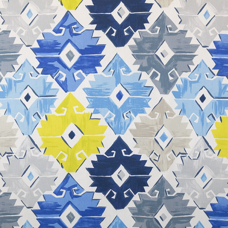 Cotton Cloth Panama Geometric Blue - Ribes y Casals