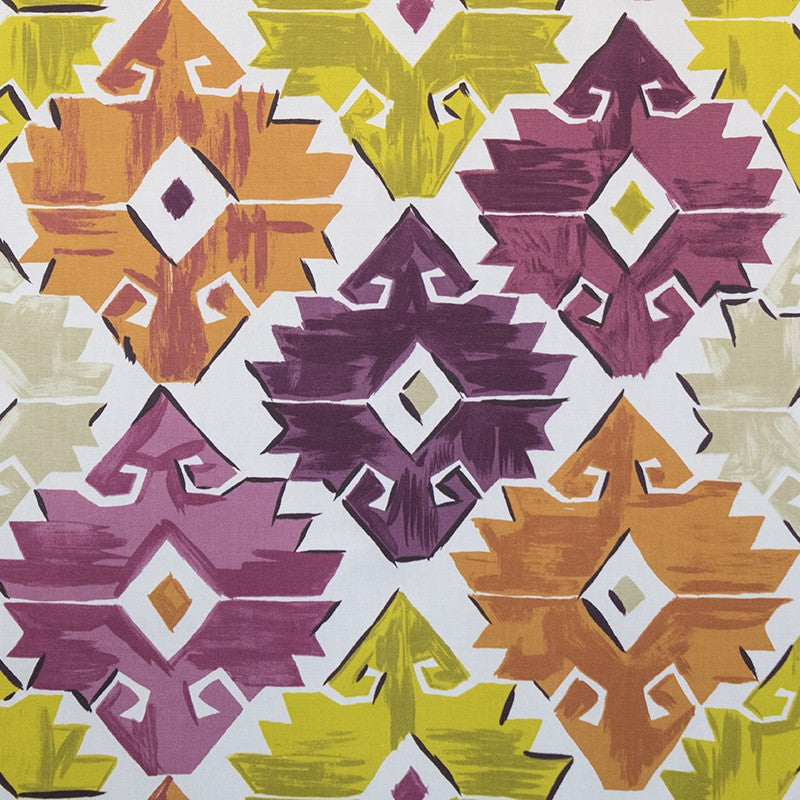 Cotton Cloth Panama Geometric Burgundy - Ribes y Casals