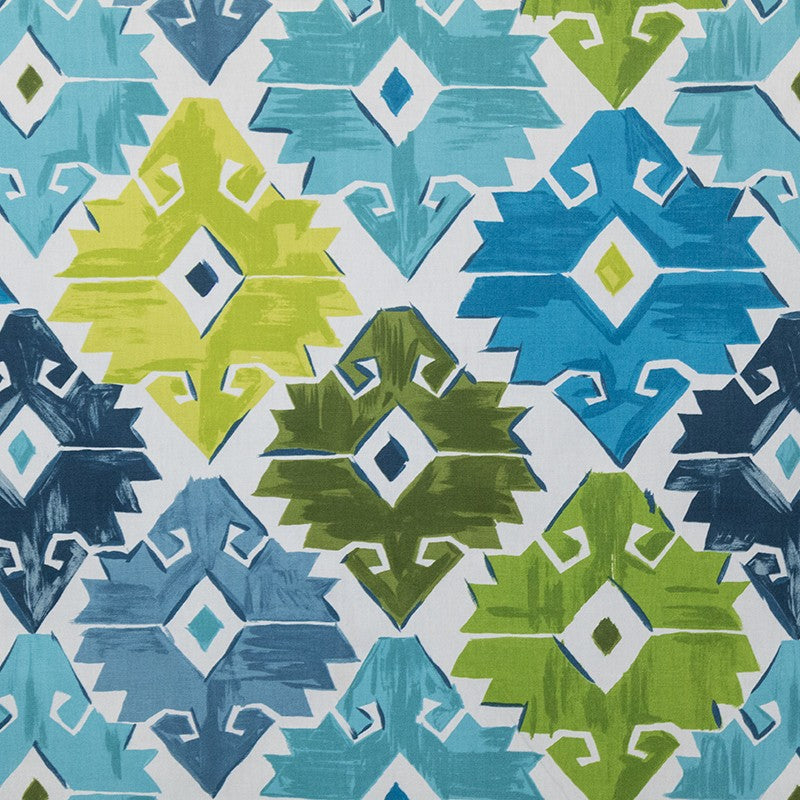 Cotton Cloth Panama Geometric Turquoise - Ribes y Casals
