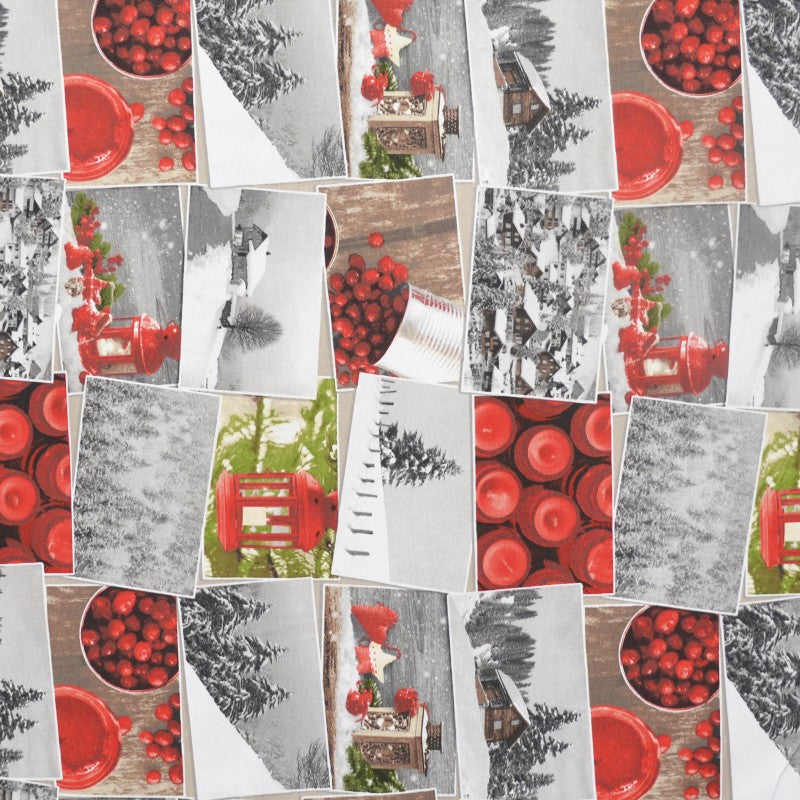 Canvas Fabric Christmas Post Red - Ribes y Casals