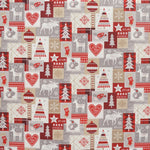 Canvas Fabric Patchwork Reindeer Red - Ribes y Casals