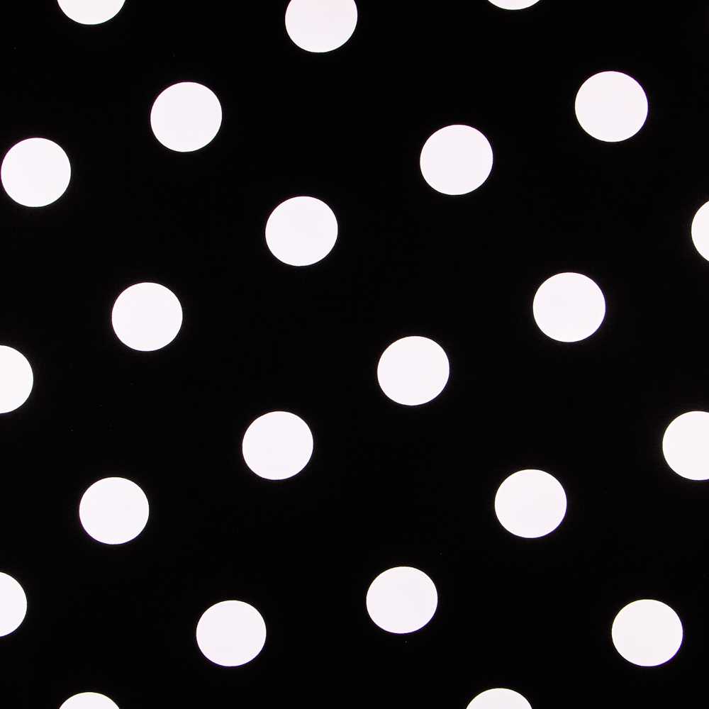 White Polka Dot Fabric 55mm Black - Ribes y Casals