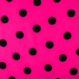Black Polka Dot Fabric 55mm Fuchsia - Ribes y Casals