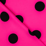 Black Polka Dot Fabric 55mm Fuchsia - Ribes y Casals