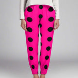 Black Polka Dot Fabric 55mm Fuchsia - Ribes y Casals