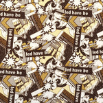 Lycra Fabric Comic Print Brown - Ribes y Casals