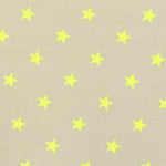 Lycra Fabric Star Print Neon Yellow - Ribes y Casals