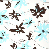 Lycra Fabric Flower Print Blue/Brown - Ribes y Casals