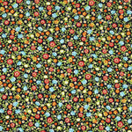 Lycra Fabric Flower Print Black Background - Ribes y Casals