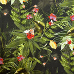 Tele Lycra Estampada Panel Floral Negro - Ribes y Casals