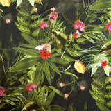 Tele Lycra Estampada Panel Floral Negro - Ribes y Casals