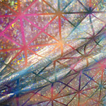 Lycra Hologram Diamonds Fuchsia Coral - Ribes y Casals