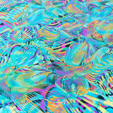 Lycra Holograph Waves Metal Blue - Ribes y Casals