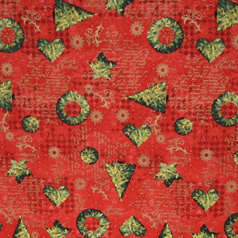 Merry Christmas Red Fabric - Ribes y Casals