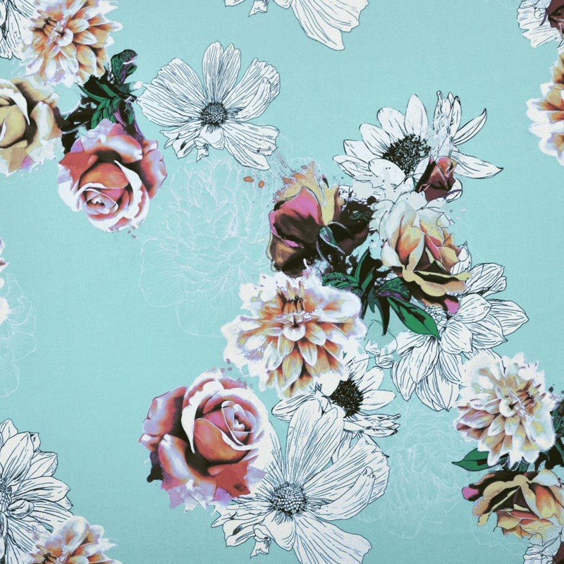 Mikado Fabric Flower Aqua - Ribes y Casals