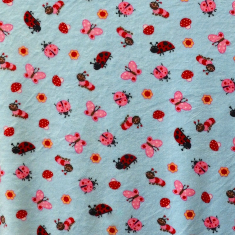 Minky Fabric Tiny Creature Print Blue - Ribes y Casals