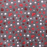 Minky Fabric Heart Print Grey Background - Ribes y Casals