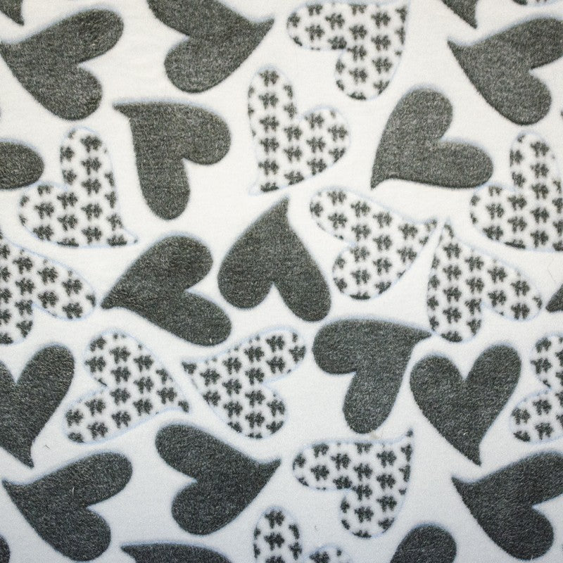 Minky Hearts Grey - Ribes y Casals