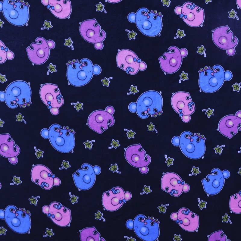 Minky Elephant Fabric Navy Blue - Ribes y Casals