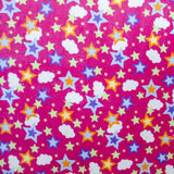 Minky Stars Clouds Fuchsia - Ribes y Casals