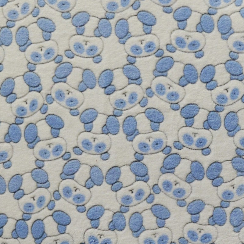 Minky Fabric Bear Eye Print Blue - Ribes y Casals