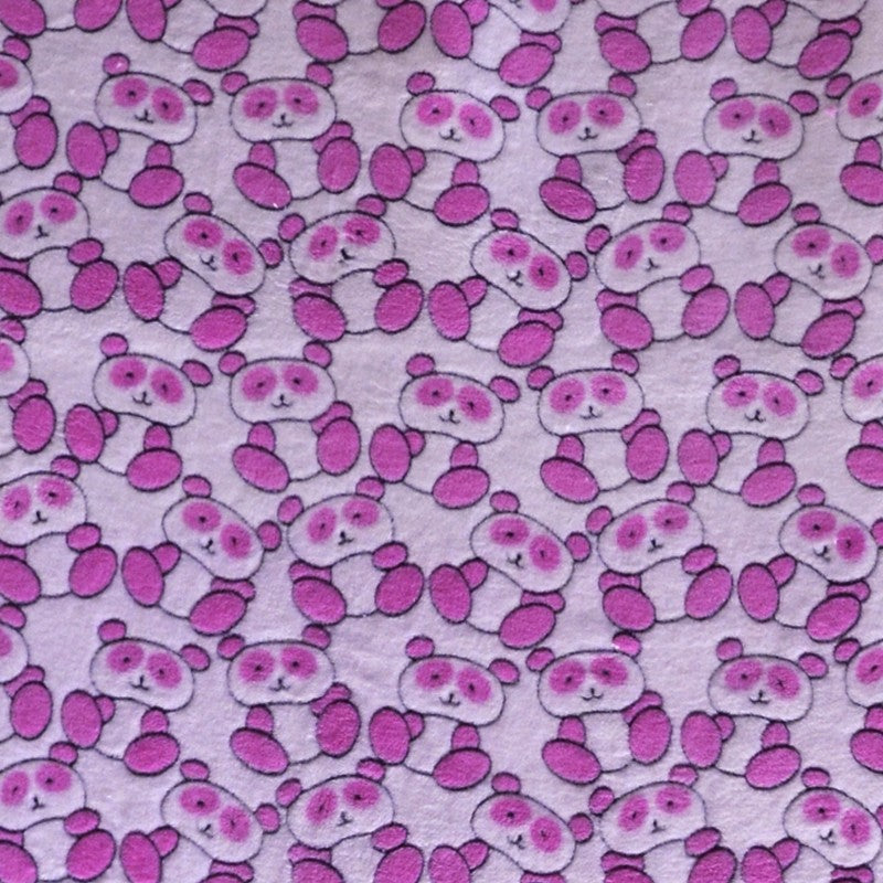 Minky Fabric Bear Eye Print Pink - Ribes y Casals