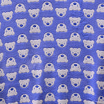 Minky Fabric Bear Print Blue Background - Ribes y Casals
