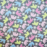Minky Multicolour Bears Grey - Ribes y Casals