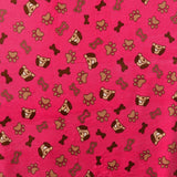 Minky Fabric Dog Print Fuchsia - Ribes y Casals