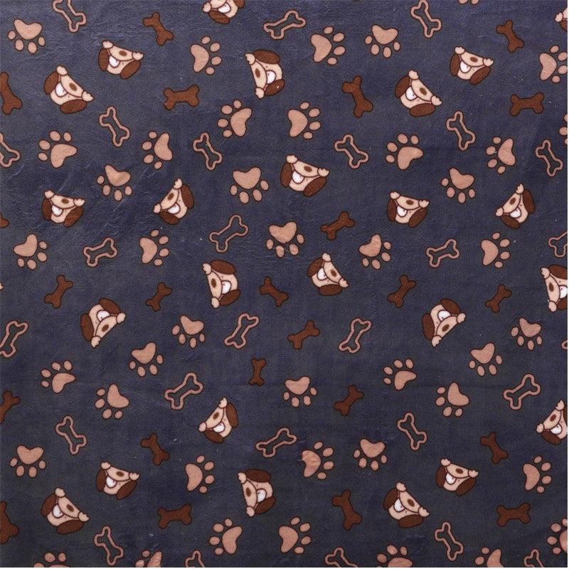 Minky Fabric Dog Print Grey - Ribes y Casals
