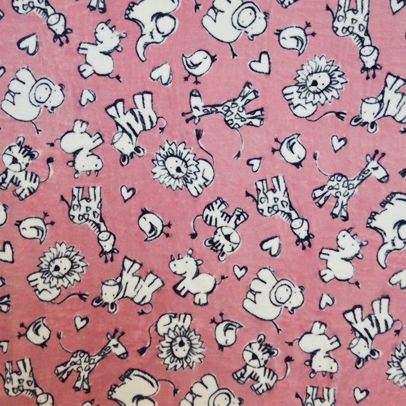 Minky Zoo Pink - Ribes y Casals