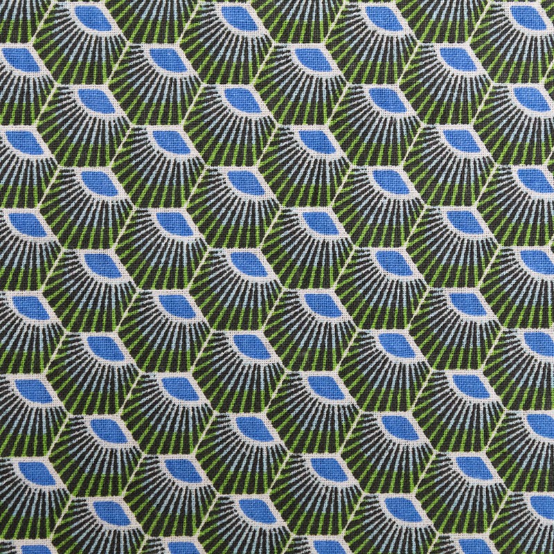 Patchwork Fabric Fan Green - Ribes y Casals