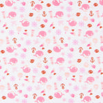 Patchwork Fabric Whales Fucshia - Ribes y Casals