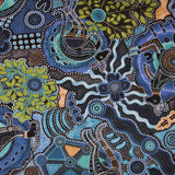 WAX Fabric Kangaroo Blue - Ribes y Casals