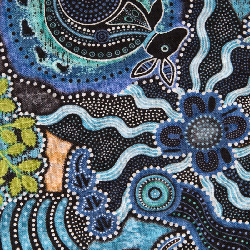 WAX Fabric Kangaroo Blue - Ribes y Casals