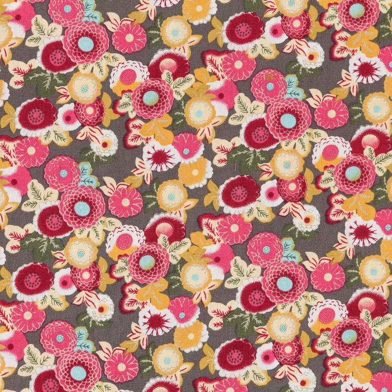 Patchwork Fabric Floral Grey - Ribes y Casals