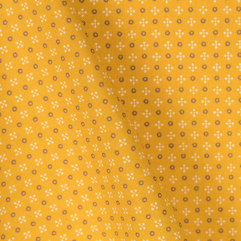 Patchwork Fabric Geometric Mustard - Ribes y Casals