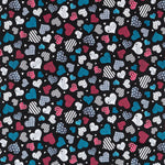 Patchwork Fabric Gorjuss Heart Black - Ribes y Casals