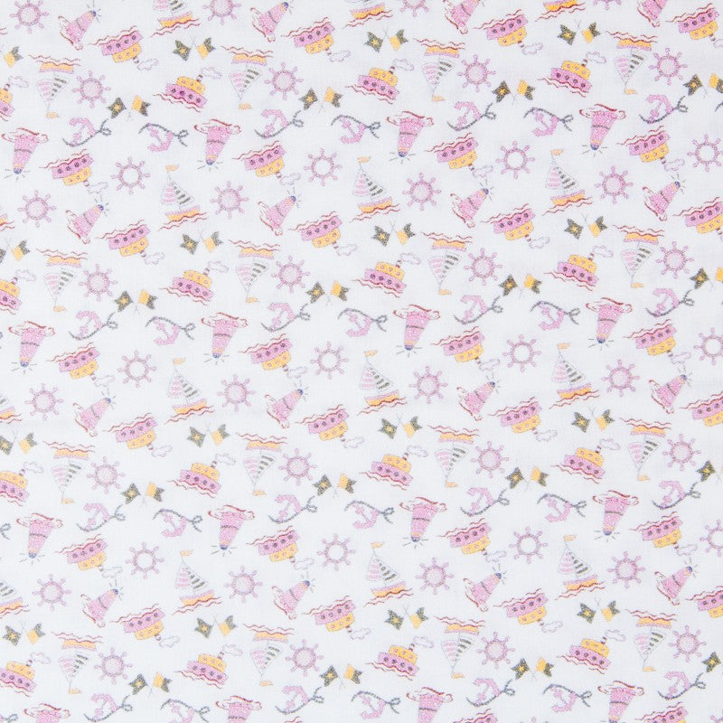 Patchwork Fabric Sea Drawings Pink - Ribes y Casals
